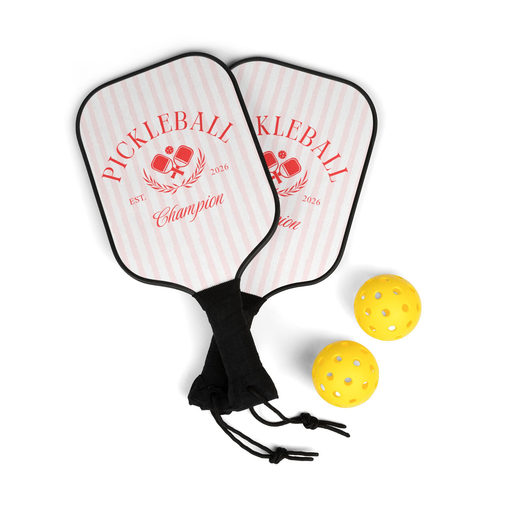 Pickleball Paddle Set — "Pickleball Champion" Design (2 Paddles & 2 Balls)